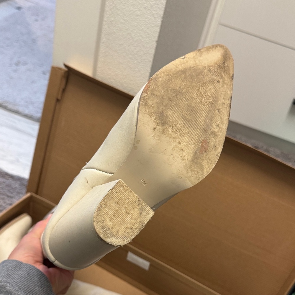Steve Madden Cream Heeled Boots - Picture 3 of 5